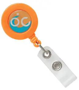 Round Badge Id Reel With Strap And Slide Clip