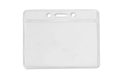 Horizontal Badge Holder with Color Bar, Data/Credit Card Size (Colors: Clear)