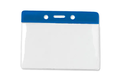 Horizontal Badge Holder with Color Bar, Data/Credit Card Size (Colors: Royal Blue)