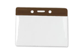 Horizontal Badge Holder with Color Bar, Data/Credit Card Size (Colors: Brown )