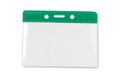 Horizontal Badge Holder with Color Bar, Data/Credit Card Size (Colors: Green)