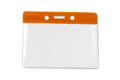 Horizontal Badge Holder with Color Bar, Data/Credit Card Size (Colors: Orange)