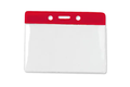 Horizontal Badge Holder with Color Bar, Data/Credit Card Size (Colors: Red)