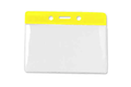 Horizontal Badge Holder with Color Bar, Data/Credit Card Size (Colors: Yellow)