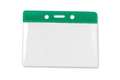 Color-Coded Vinyl Badge Holder with Color Bar, Gov't/Military Size (Colors: Green)