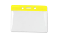 Color-Coded Vinyl Badge Holder with Color Bar, Gov't/Military Size (Colors: Yellow)