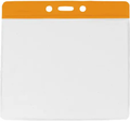 Horizontal Badge Holder with Color bar, Extra Large (Bar Color: Orange)