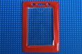 Vertical Vinyl Badge Holder with Color Frame, Data/Credit Card Size (Colors: Red)