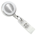 Badge Reel with Silver Sticker, Reinforced Vinyl Strap 