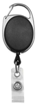 Carabiner Badge Reel with Clear Vinyl Strap (Colors: Black)