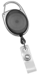 Carabiner Badge Reel with Clear Vinyl Strap (Colors: Translucent Black)