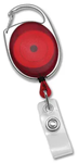 Carabiner Badge Reel with Clear Vinyl Strap (Colors: Translucent Red)