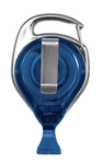 Carabiner Style Badge Reel Translucent Blue (Features: Belt Clip)