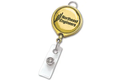 Metallic Badge Reel with Clear Vinyl Strap 