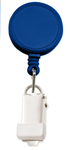 Round Badge Reel With Card Clamp And Slide Clip (Colors: Royal  Blue)