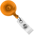 Round Badge Reel With Strap And Slide Clip (Translucent) (Colors: Translucent Orange)