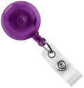 Round Badge Reel With Strap And Slide Clip (Translucent) (Colors: Translucent Purple)