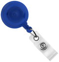 Round Badge Reel With Strap And Slide Clip (Translucent) (Colors: Translucent Royal Blue)