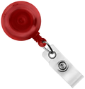 Round Badge Reel With Strap And Slide Clip (Translucent) (Colors: Translucent Red)