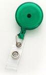 Round Badge Reel With Strap And Swivel Clip (Translucent) (Colors: Translucent Green)