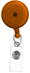 Round Badge Reel With Strap And Swivel Clip (Translucent) (Colors: Orange)