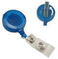 Round Badge Reel With Strap And Swivel Clip (Translucent) (Colors: Translucent Royal Blue)