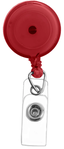 Round Badge Reel With Strap And Swivel Clip (Translucent) (Colors: Translucent Red)