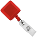 Square Badge Reel With Strap And Slide Clip (Colors: Red)