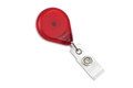 Premium Badge Reel With Strap And Swivel Clip (Translucent)  (Colors: Translucent Red)