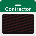 Slotted Expiring Badge Back with Printed Green "CONTRACTOR" Bar
