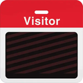 Slotted Expiring Badge Back with Printed Red "VISITOR" Bar