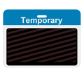 Slotted Expiring Badge Back with Printed Process Blue "TEMPORARY" Bar