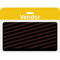 Slotted Expiring Badge Back with Printed Yellow "VENDOR" Bar