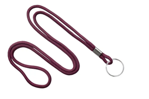 Round 1/8" (3 mm) Lanyard with Nickel Plated Steel Split Ring