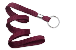 3/8" (10 mm) Lanyard with Nickel-Plated Steel Split Ring