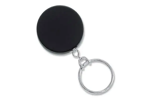 Black /Chrome Heavy Duty Badge Reel with Link Chain Split Ring 