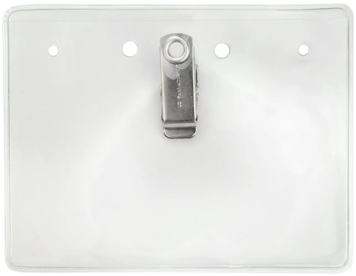 Clear Vinyl Horizontal Badge Holder with Clip