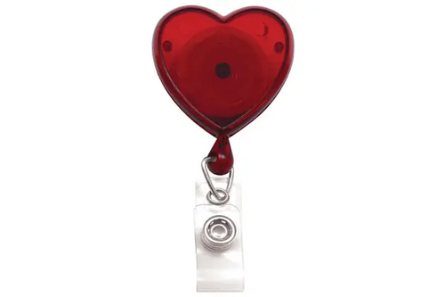 Heart-Shaped Badge Reel With Strap (Translucent)