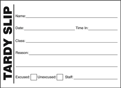 Tardy Slip (Pack of 5)