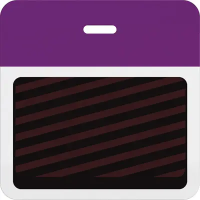 Slotted Expiring Badge Back with Printed Purple Bar